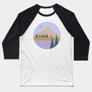 Cute Mountain view illustration with trees Baseball T-Shirt